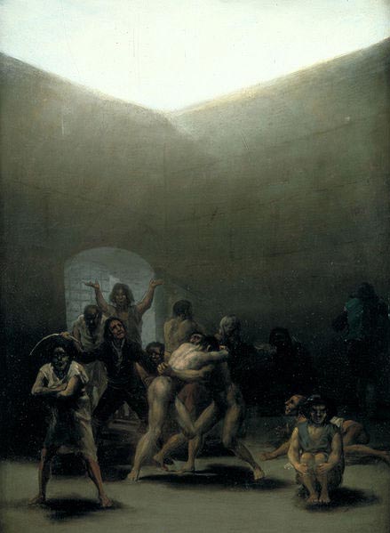 Courtyard with Lunatics or Yard with Madmen, by Francisco de Goya,